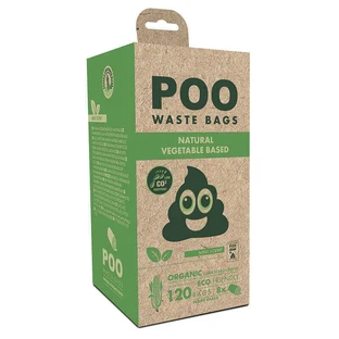 M-Pets (М-Петс) POO Dog Waste Bags Mint Scented – Пакеты с ароматом мяты для уборки за животными; 120 шт. (Белый)
