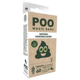 M-Pets (М-Петс) POO Dog Waste Bags Non Scented – Пакети, що біологічно разкладаються, для прибирання за собаками без запаху; 60 шт.