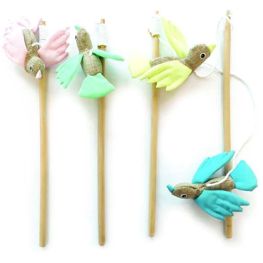 M-Pets (М-Петс) Bird Cat Wand - Игрушка-дразнилка птичка, светящаяся в темноте для котов; 35 см (Цвета в ассортименте): цены и характеристики