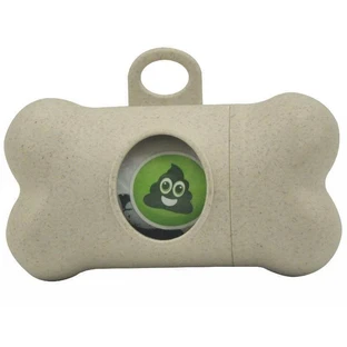M-Pets (М-Петс) Poo Bamboo Waste Bag Dispenser - Диспенсер из бамбука с органическими мешками для отходов жизнедеятельности животных; Комплект