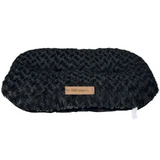 M-Pets (М-Петс) Shetland Oval Cushion – Лежак овальный из ультрамягкого искусственного меха для собак различных пород и котов; 50x34 см (Черный)