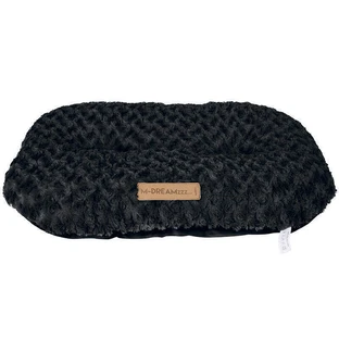 M-Pets (М-Петс) Shetland Oval Cushion – Лежак овальный из ультрамягкого искусственного меха для собак различных пород и котов; 50x34 см (Черный)