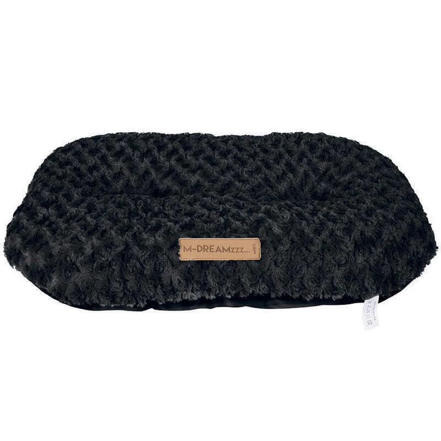M-Pets (М-Петс) Shetland Oval Cushion – Лежак овальный из ультрамягкого искусственного меха для собак различных пород и котов; 50x34 см (Черный): цены и характеристики