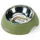 M-Pets Eco Bamboo Bowl - Миска 2в1 з бамбуку та нержавіючої сталі для котів; 190 мл (Оливковий)