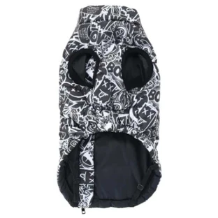 M-Pets Urban Style - Зимова куртка чорно-біла з принтом для собак; S (35-38,5х51-52х33-35 см) (Чорний / Білий)
