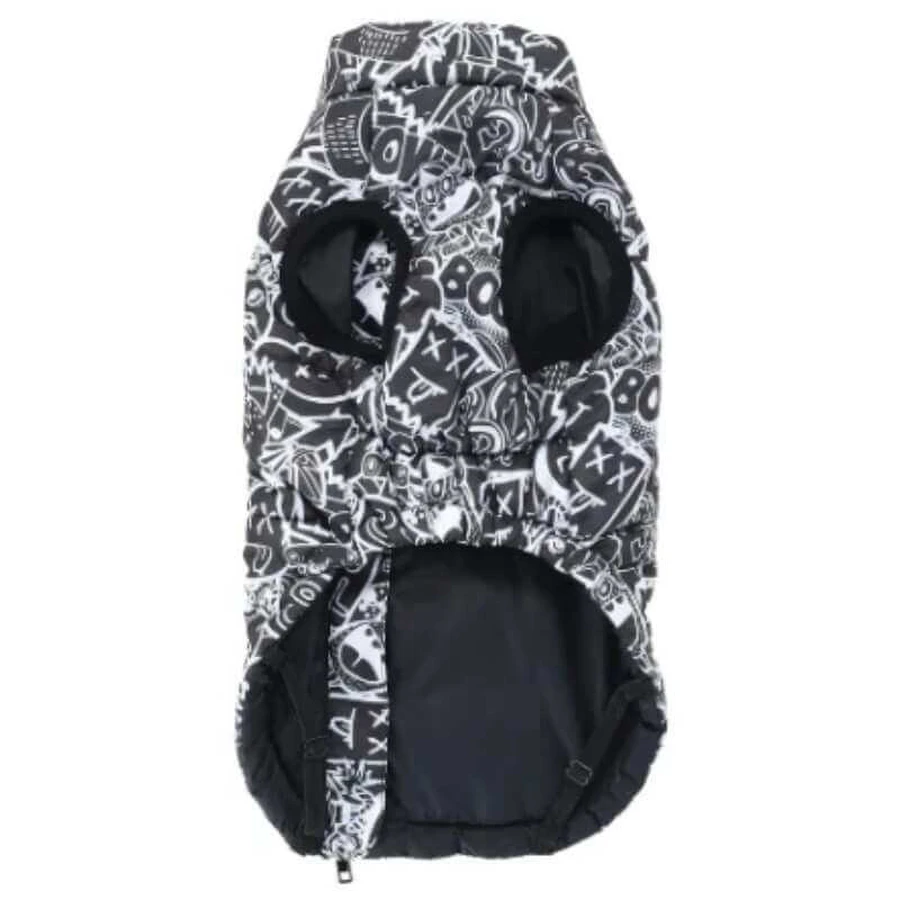 M-Pets Urban Style - Зимова куртка чорно-біла з принтом для собак; S (35-38,5х51-52х33-35 см) (Чорний / Білий): ціни та характеристики