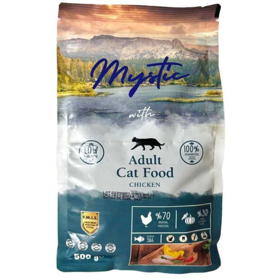 Mystic Adult Food Chicken - Сухий беззерновий корм з куркою для дорослих котів; 500 г: ціни та характеристики