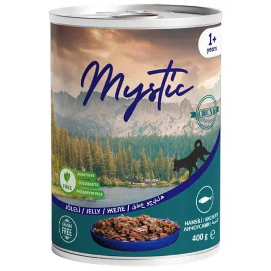 Mystic Jelly - Консервированный корм кусочки анчоуса в желе для собак; 400 г: цены и характеристики