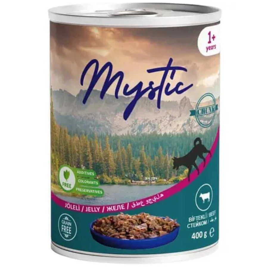 Mystic Jelly - Консервированный корм кусочки говядины в желе для собак; 400 г: цены и характеристики