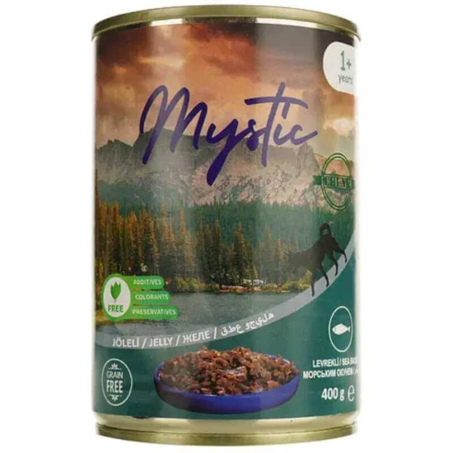 Mystic Jelly - Консервований корм шматочки морського окуня в желе для собак; 400 г: ціни та характеристики