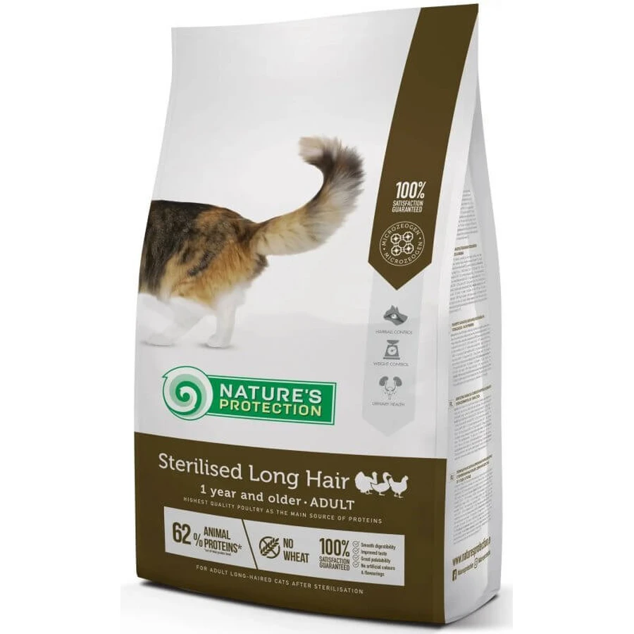 Nature's Protection Sterilised Long Hair - Сухий корм для довгошерстих дорослих котів після стерилізації; 2 кг: ціни та характеристики