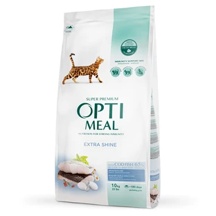 UAnimals OptiMeal Adult Cat Extra Shine Codfish – Сухий корм з високим вмістом тріски для дорослих котів; 10 кг