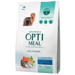 OptiMeal Complete Dry Pet Food High in Salmon – Сухой корм с высоким содержанием лосося для взрослых собак малых пород; 4 кг Sale!