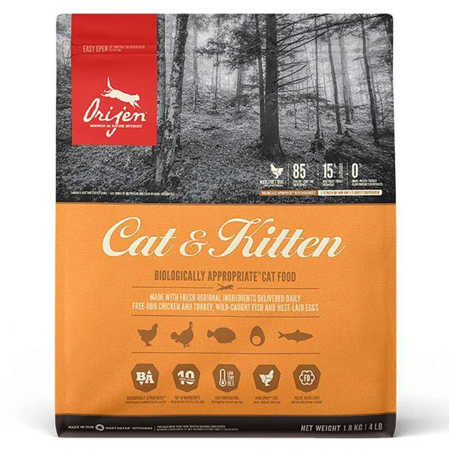 Orijen Original Cat (Cat&Kitten) – Сухой корм с мясом птицы и рыбы для котят и кошек; 1,8 кг: цены и характеристики