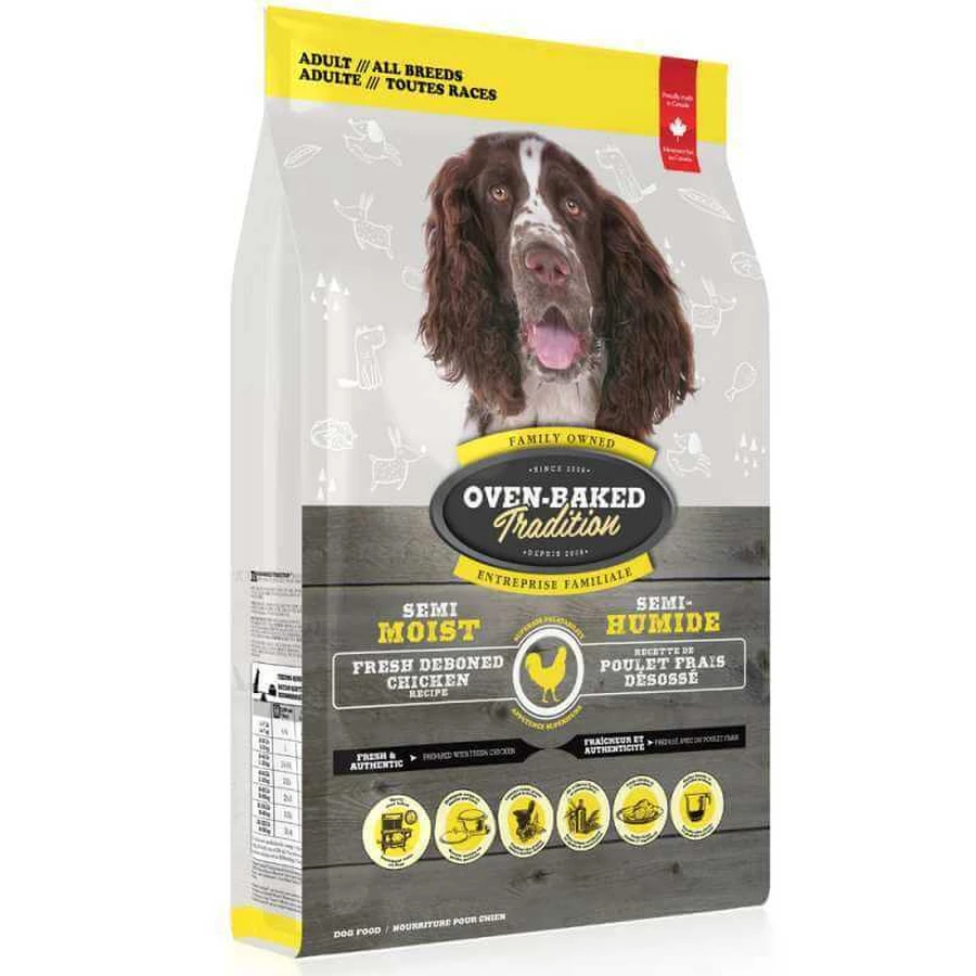 Oven-Baked (Овен-Бекет) Tradition Semi-Moist Adult Dog Chicken - Напіввологий корм зі свіжим м'ясом курки для дорослих собак різних порід; 2,27 кг: ціни та характеристики