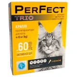 PerFect (ПьорФект) TRIO - Протипаразитарні краплі на холку проти бліх, кліщів та гельмінтів для котів (1 піпетка); 4-10 кг / 0,8 мл