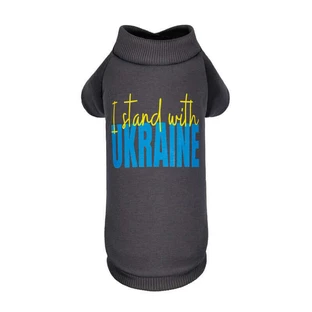Pet Fashion (Пет Фешн) I stand with Ukraine - Толстовка для собак I stand with Ukraine (серая); M (37х24 см)