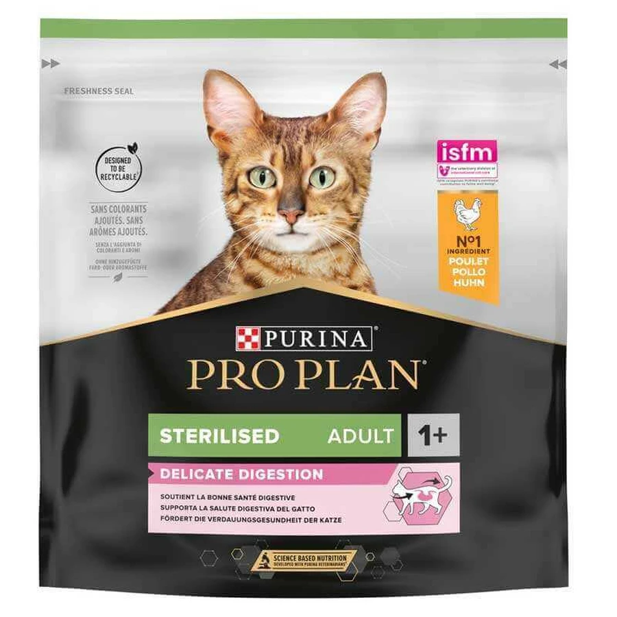 Purina Pro Plan Sterilised Delicate Digestion Adult - Сухий корм з куркою для стерилізованих котів з чутливим травленням; 400 г: ціни та характеристики