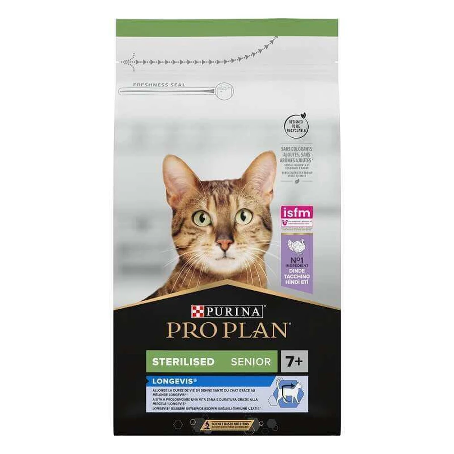 Purina Pro Plan Sterilised Senior - Сухой корм с индейкой для стерилизованных котов старше 7 лет; 10 кг: цены и характеристики