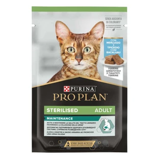 Purina Pro Plan Sterilised Nutrisavour Mousse - Влажный корм с треской для взрослых стерилизованых котов (кусочки в паштете); 75 г