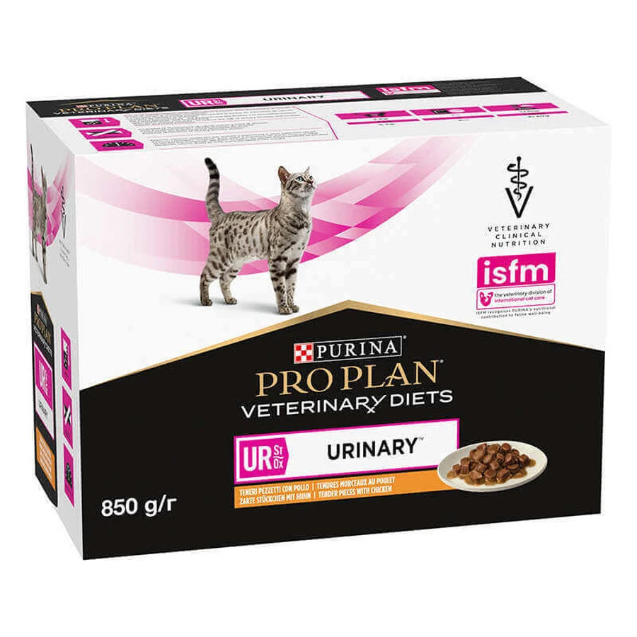 Pro Plan Veterinary Diets (Про План Ветеринари Диетс) UR St/Ox Urinary Chicken - Консервированный корм с курицей для растворения и уменьшения образования струвитных камней у кошек; 10х85 г: цены и характеристики