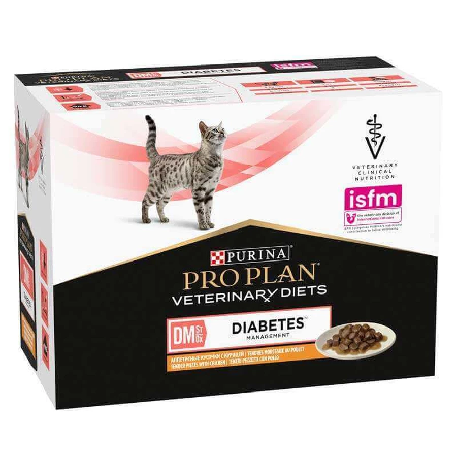 Pro Plan Veterinary Diets (Про План Ветеринарі Дієтс) DM ST/OX Diabetes Managment - Консервированный корм с курицей для взрослых кошек болеющих сахарным диабетом; 10х85 г: цены и характеристики