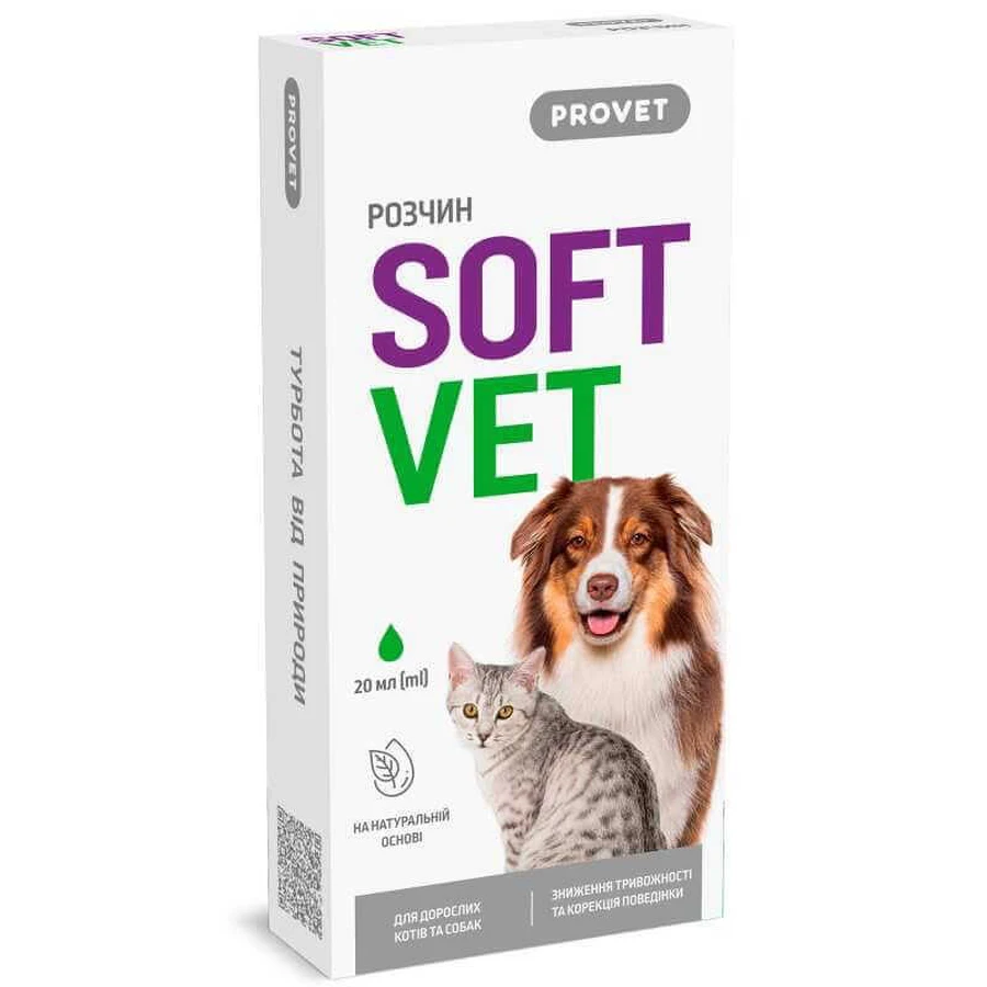 ProVET SoftVet - Фітокомплекс з антистресовою дією для корекції поведінки дорослих кішок та собак; 20 мл: ціни та характеристики