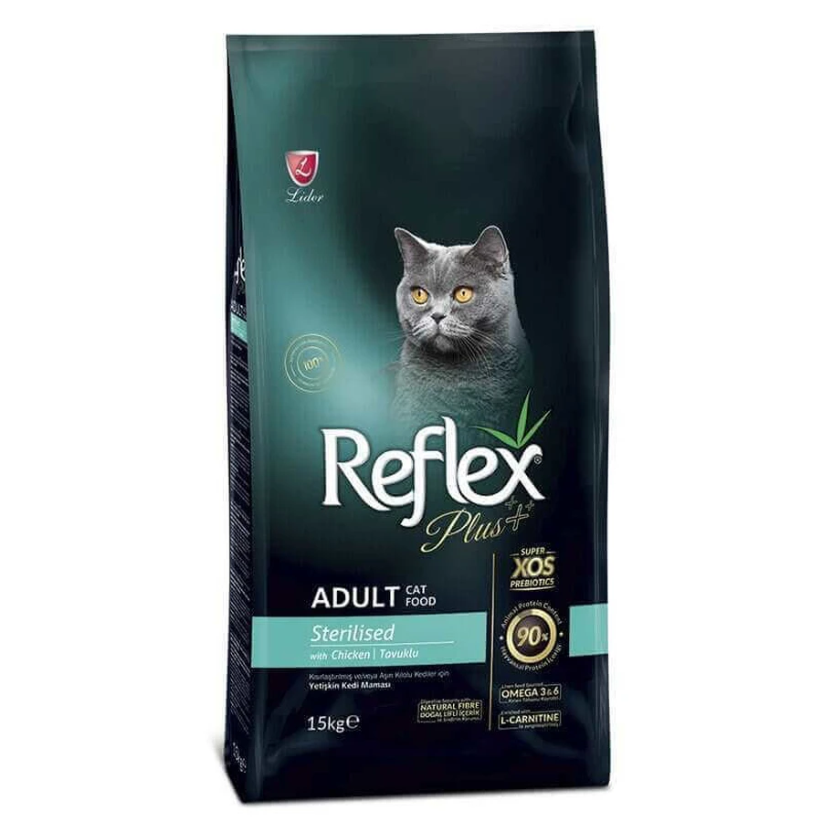 Reflex Plus (Рефлекс Плюс) Adult Cat Sterilised Chicken–Сухой корм с курицей для стерелизованных котов; 15 кг: цены и характеристики