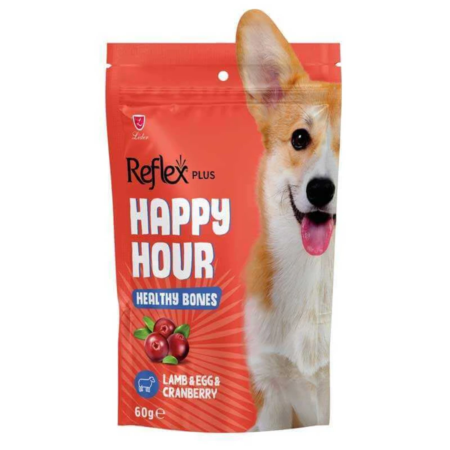 Reflex Plus Happy Hour Healthy Bones - Жевательные лакомства с ягненком, яйцами и клюквой для здоровья костей у собак; 60 г: цены и характеристики