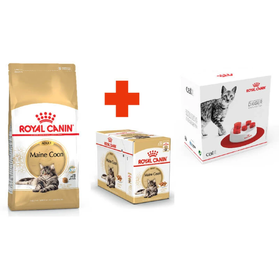 Royal Canin Maine Coon Adult - Сухой корм с птицей для взрослых кошек породы Мейн-Кун; 2 кг + 12(85 г) + Feeder: цены и характеристики