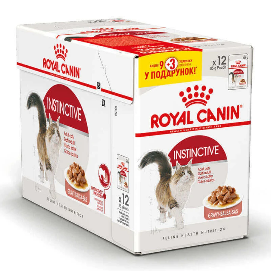 Royal Canin Instinctive - Консервированный корм для взрослых кошек (кусочки в соусе); 9+3х85 г: цены и характеристики