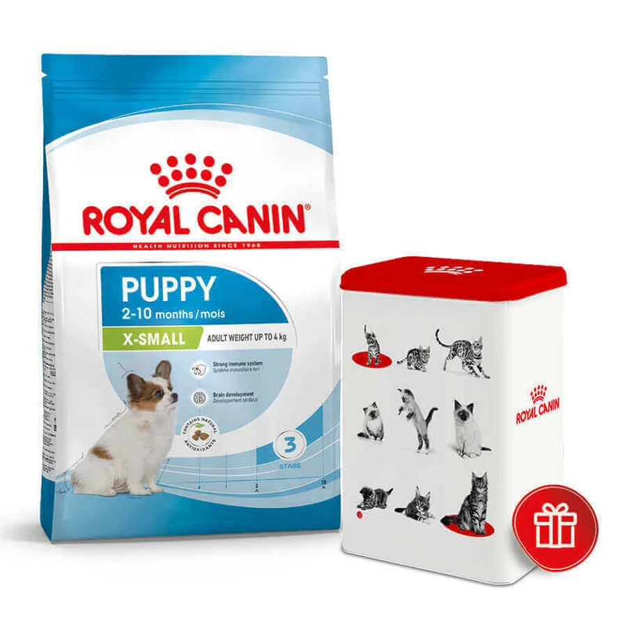 Royal Canin X-Small Puppy - Сухий корм для мініатюрних цуценят віком від 2 до 10 місяців; 3 кг + Container: ціни та характеристики