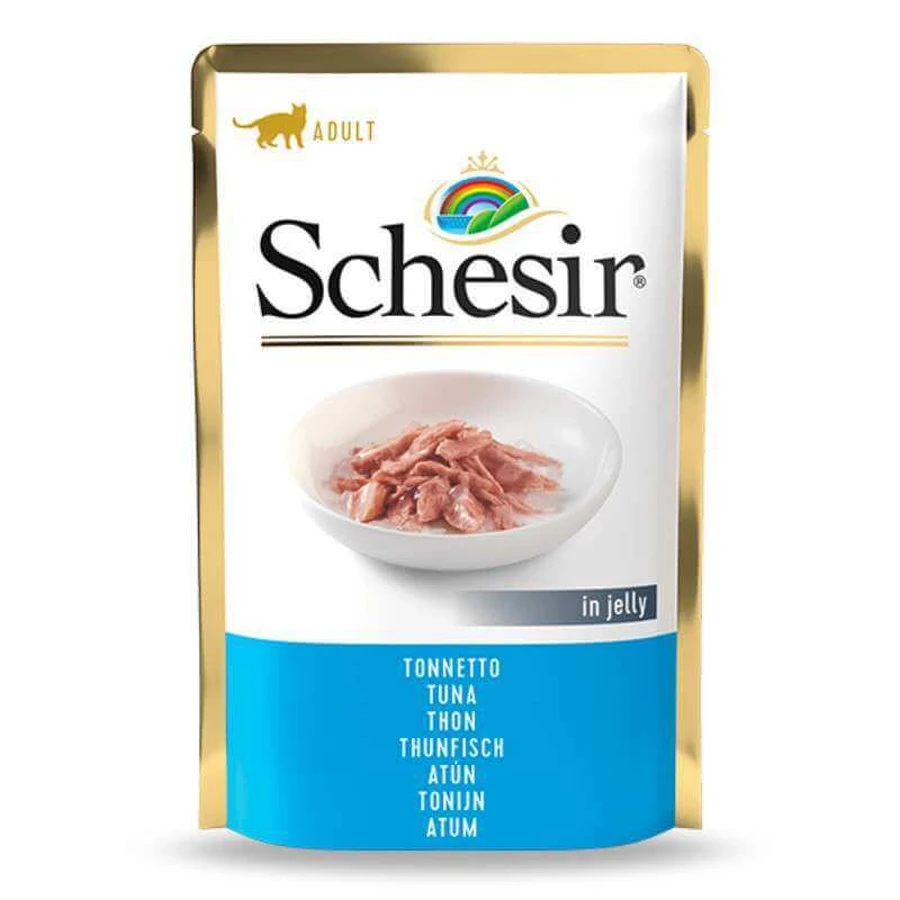 Schesir Tuna - Консервований корм з тунцем для котів (шматочки в желе); 85 г: ціни та характеристики