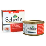 Schesir Tuna with Shrimps - Консервированный корм с тунцом и креветками для взрослых котов (кусочки в желе); 85 г