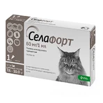 Selafort (Селафорт) by KRKA Краплі від бліх, кліщів і гельмінтів для кішок, 60 мг: ціни та характеристики