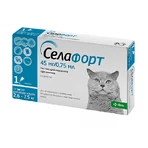 Selafort (Селафорт) by KRKA Краплі від бліх, кліщів і гельмінтів для кішок, 45 мг: ціни та характеристики