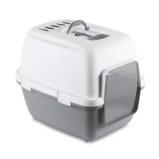 Stefanplast (Стефанпласт) Cathy Comfort - Закритий туалет для котів з фільтром та лопаткою; 58х45х48 см (Сірий)