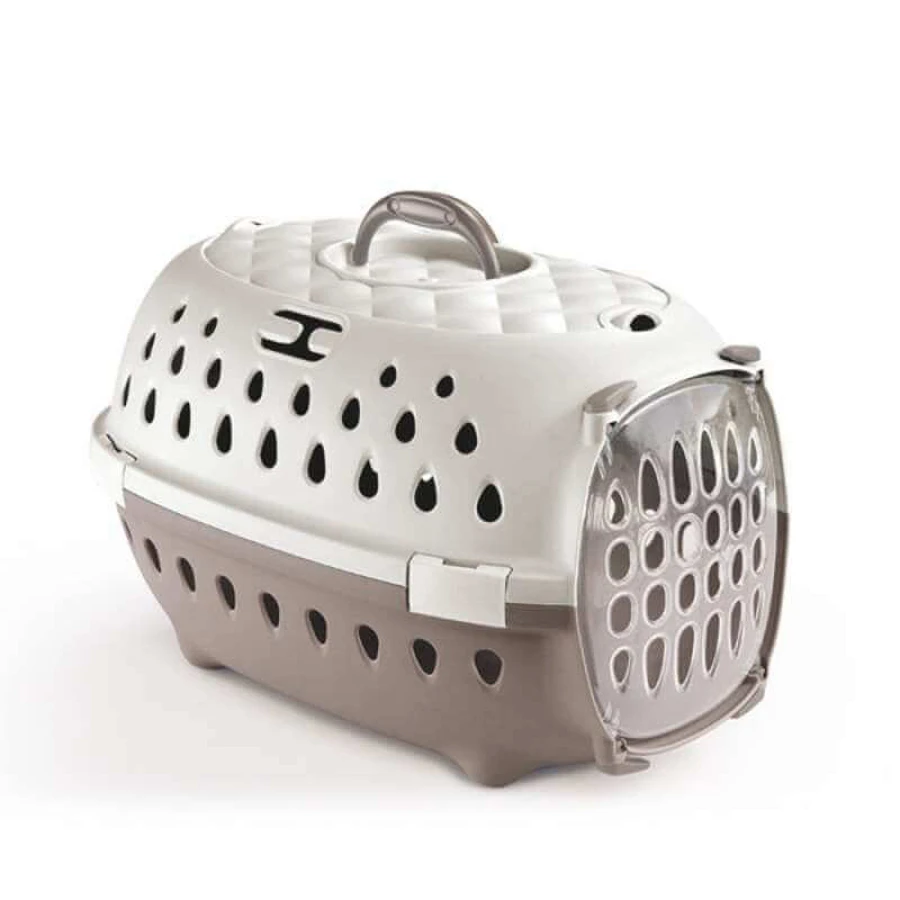 Stefanplast (Стефанпласт) Travel Chic Pet Carrier - Пластикова переноска для маленьких собак, котів і гризунів; 50х34,5х32 см (Білий / Бежевий): ціни та характеристики