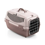 Stefanplast (Стефанпласт) Gulliver 1 with metal door - Переноска для тварин вагою до 5 кг з металевими дверима; 48х32х31 см (Ніжно-рожевий / Коричнево-рожевий)