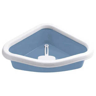 Stefanplast (Стефанпласт) Sprint Corner - Туалет для котов угловой, с лопаткой; 40x56x14 см (Голубой)