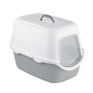 Stefanplast (Стефанпласт) Cathy - Туалет закрытый для котов; 56х40х40 см (Белый / Серый)