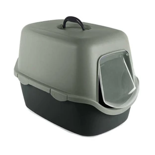 Stefanplast (Стефанпласт) Cathy Green Line - ЭКО-туалет закрытый для котов; 56х40х40 см (Серо-зелёный)