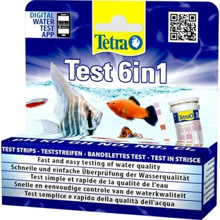 Tetra (Тетра) Test 6 in1 - Тест для определения качества воды для аквариумов; 25 шт./уп.