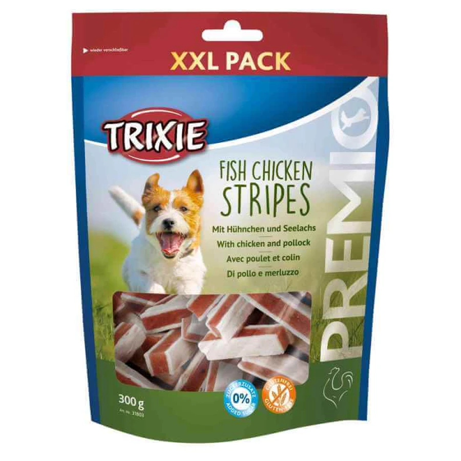 Trixie (Тріксі) PREMIO Stripes Chicken and Pollock - Ласощі палички з куркою і лососем для собак; 300 г: ціни та характеристики