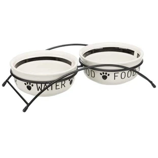 Trixie Eat on Feet Bowl Set - Миски керамічні на металевій підставці для собак і котів; 2х600 мл