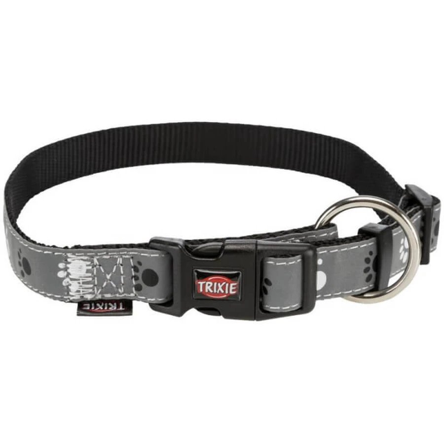 Trixie (Тріксі) Silver Reflect Collar - Нашийник для собак світло відбиваючий з лапками; XS-S (Сірий): ціни та характеристики