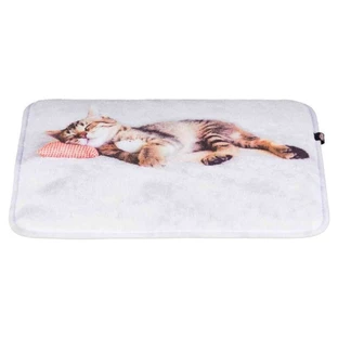 Trixie (Трикси) Nani Lying Mat - Матрас с рисунком кошки для маленьких котов и кошек; 40х30 см (Серый)