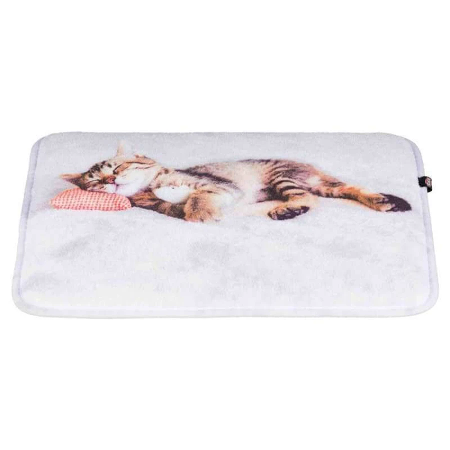 Trixie (Трикси) Nani Lying Mat - Матрас с рисунком кошки для маленьких котов и кошек; 40х30 см (Серый): цены и характеристики