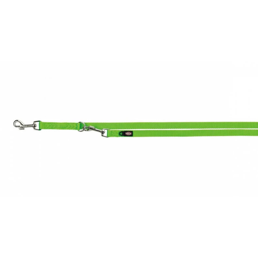 Trixie (Тріксі) Premium Adjustable Leash 3 stage - Повідець-перестібка для собак з 3-ма етапами регулювання; 1,5х200 см (Яскраво-зелений): ціни та характеристики