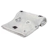 Trixie (Трикси) Mimi Blanket - Мягкий плюшевый коврик с мордочками для кошек; 70х50 см (Серый)